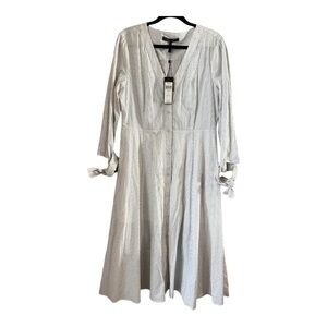 BCBG MAXAZRIA Elegant Striped White Dress